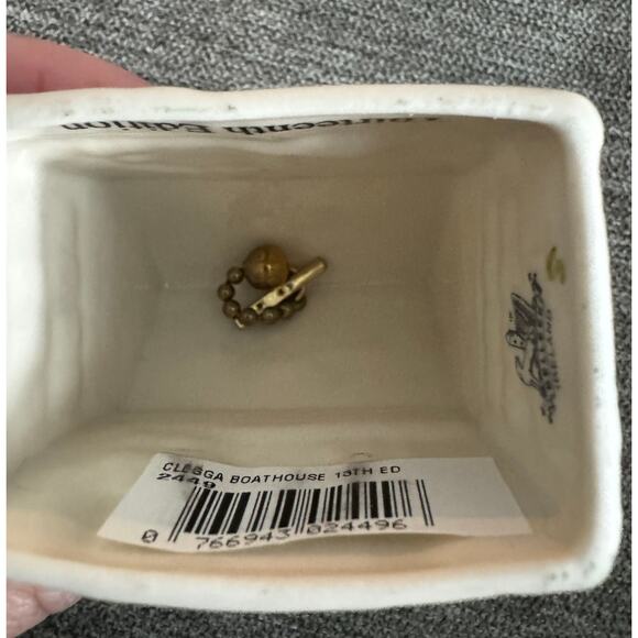 NWB Vintage Irish Belleek Porcelain Christmas ornament Clegga Boathouse in Box - Picture 7 of 14